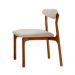 Conjunto de Mesa de Jantar Retangular com Tampo de Vidro Off White Talia e 6 Cadeiras Italia Linho Bege e Imbuia