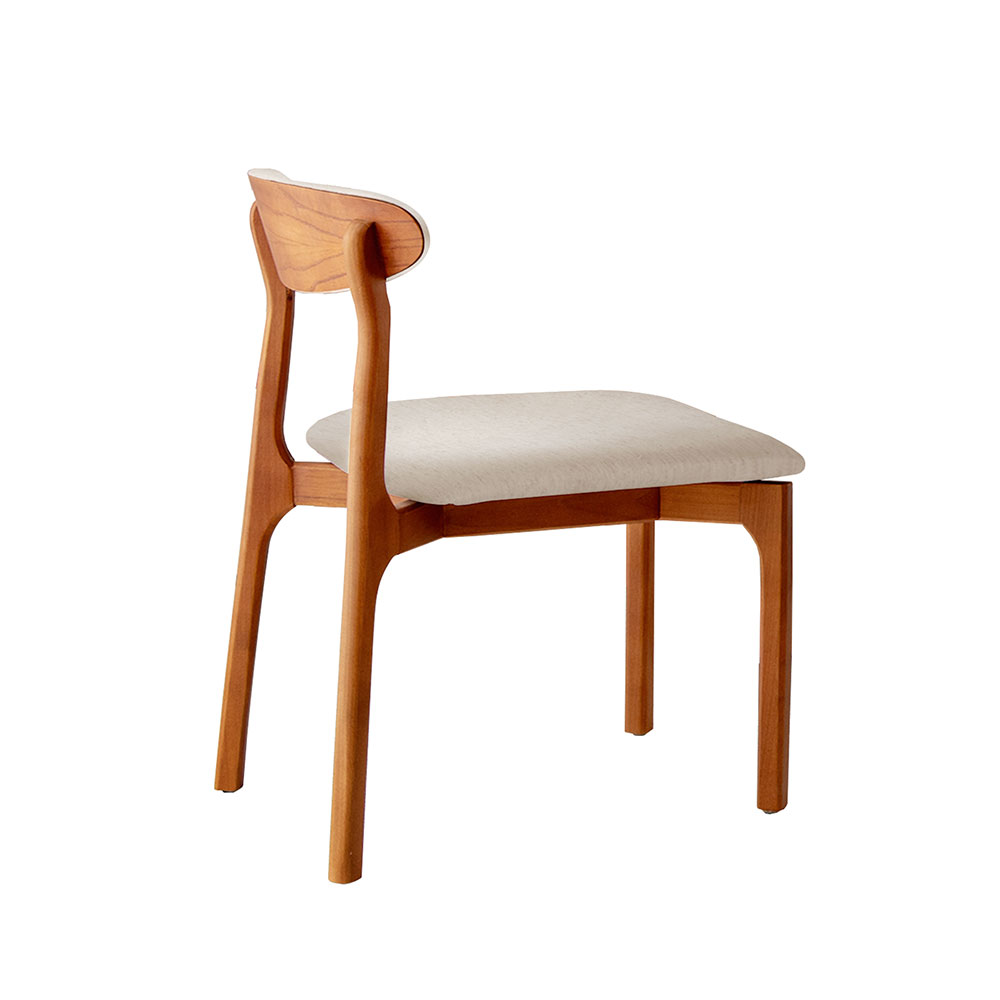 Conjunto de Mesa de Jantar Retangular com Tampo de Vidro Off White Talia e 6 Cadeiras Italia Linho Bege e Imbuia