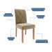 Conjunto de Mesa de Jantar Retangular com Tampo de Vidro Off White Valentina e 4 Cadeiras Fernanda Suede Joli e Cinamomo