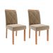 Conjunto de Mesa de Jantar Retangular com Tampo de Vidro Off White Valentina e 4 Cadeiras Fernanda Suede Joli e Cinamomo