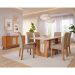 Conjunto de Mesa de Jantar Retangular com Tampo de Vidro Off White Valentina e 6 Cadeiras Juliana Linho Bege e Cinamomo