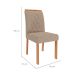 Conjunto de Mesa de Jantar Retangular com Tampo de Vidro Off White Valentina e 6 Cadeiras Juliana Linho Bege e Cinamomo