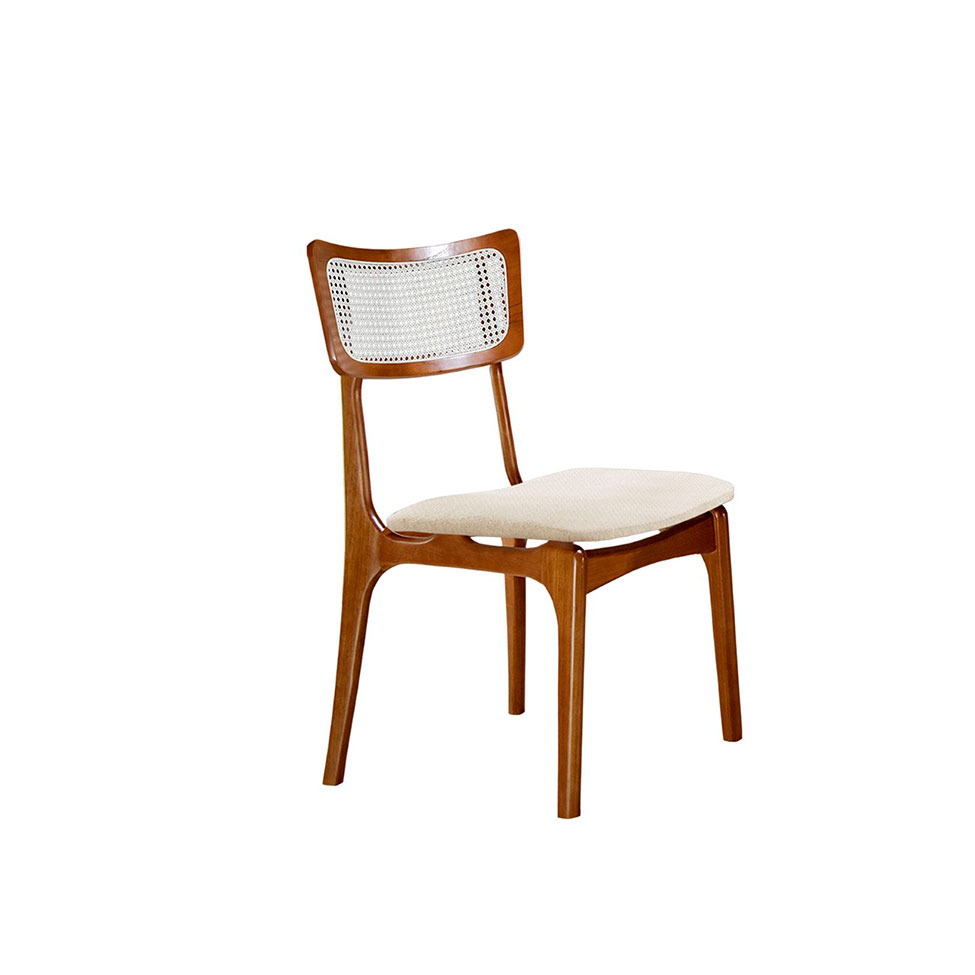 Conjunto de Mesa de Jantar Retangular com Tampo de Vidro Off White Zeus e 8 Cadeiras Gold Linho Creme e Imbuia