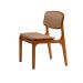 Conjunto de Mesa de Jantar Retangular com Tampo de Vidro Off White e 4 Cadeiras Prada Linho Palha e Imbuia