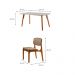 Conjunto de Mesa de Jantar Retangular com Tampo de Vidro Off White e 4 Cadeiras Prada Linho Turim e Imbuia