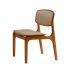 Conjunto de Mesa de Jantar Retangular com Tampo de Vidro Off White e 4 Cadeiras Prada Linho Turim e Imbuia