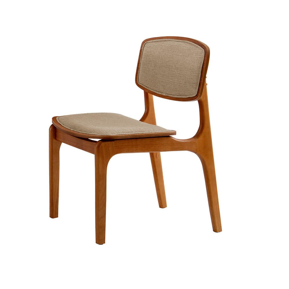 Conjunto de Mesa de Jantar Retangular com Tampo de Vidro Off White e 4 Cadeiras Prada Linho Turim e Imbuia