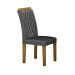 Conjunto de Mesa de Jantar Retangular com Tampo de Vidro Off White e 6 Cadeiras Doha II Veludo Chumbo e Freijó