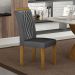 Conjunto de Mesa de Jantar Retangular com Tampo de Vidro Off White e 6 Cadeiras Doha Veludo Chumbo e Freijó