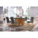Conjunto de Mesa de Jantar Retangular com Tampo de Vidro Varsóvia e 6 Cadeiras Grécia Linho Grafite e Imbuia