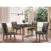 Conjunto de Mesa de Jantar Retangular com Tampo de Vidro e 6 Cadeiras Turquesa Veludo Grafite e Imbuia