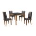 Conjunto de Mesa de Jantar Retangular com Tampo de Vidro e 6 Cadeiras Turquesa Veludo Grafite e Imbuia