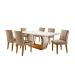 Conjunto de Mesa de Jantar com 6 Cadeiras Estofadas Maia Animalle Off White e Chocolate
