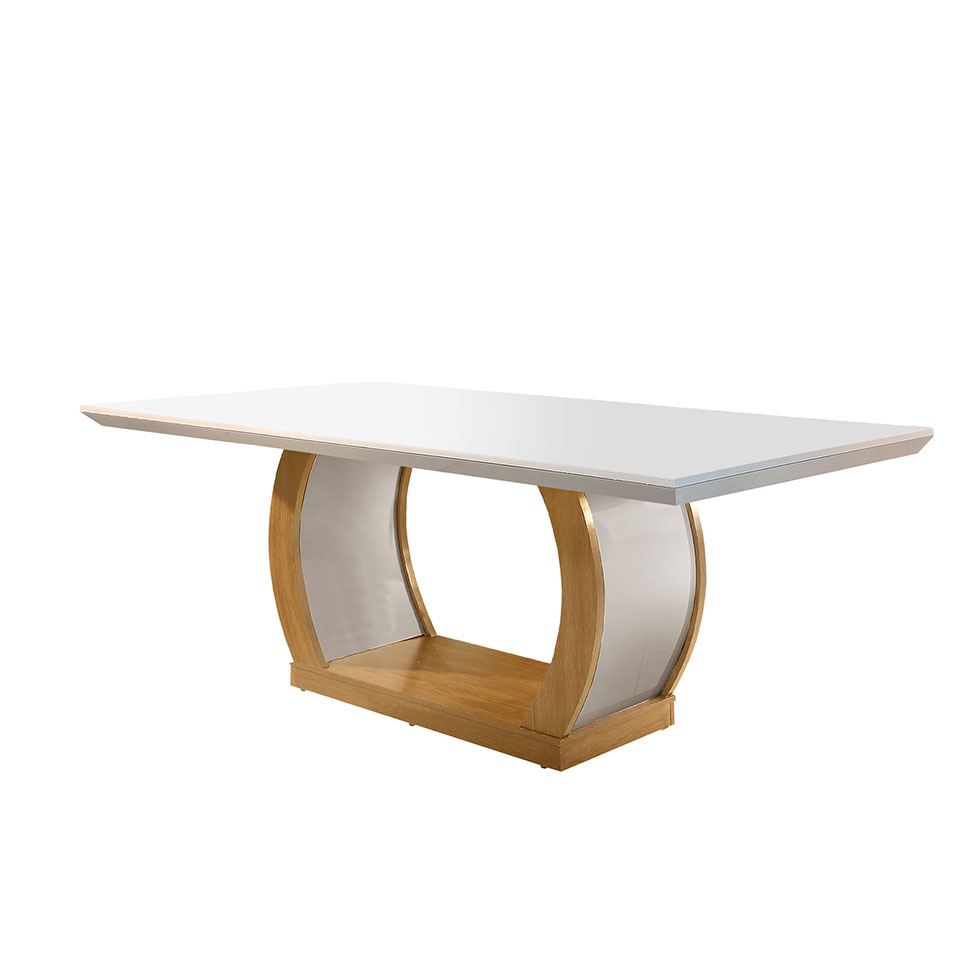 Conjunto de Mesa de Jantar com 6 Cadeiras Estofadas Maia Animalle Off White e Chocolate
