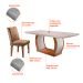 Conjunto de Mesa de Jantar com 6 Cadeiras Estofadas Maia Animalle Off White e Chocolate