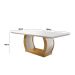 Conjunto de Mesa de Jantar com 6 Cadeiras Estofadas Maia I Veludo Off White e Creme