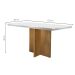 Conjunto de Mesa de Jantar com Tampo Off White Ane e 4 Cadeiras Grécia Linho Bege e Imbuia
