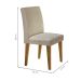 Conjunto de Mesa de Jantar com Tampo Off White Ane e 4 Cadeiras Grécia Linho Bege e Imbuia
