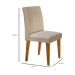 Conjunto de Mesa de Jantar com Tampo Off White Imperatriz e 6 Cadeiras Grécia Linho Bege e Imbuia