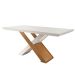 Conjunto de Mesa de Jantar com Tampo Off White Imperatriz e 6 Cadeiras Grécia Linho Bege e Imbuia