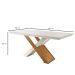 Conjunto de Mesa de Jantar com Tampo Off White Imperatriz e 6 Cadeiras Grécia Linho Bege e Imbuia