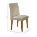 Conjunto de Mesa de Jantar com Tampo Off White Luna e 4 Cadeiras Grécia Linho Bege e Imbuia