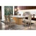 Conjunto de Mesa de Jantar com Tampo Off White Luna e 6 Cadeiras Grécia Linho Bege e Imbuia