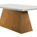 Conjunto de Mesa de Jantar com Tampo Off White Luna e 6 Cadeiras Grécia Linho Bege e Imbuia