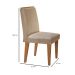 Conjunto de Mesa de Jantar com Tampo Off White Luna e 6 Cadeiras Lunara Linho Bege e Imbuia