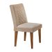 Conjunto de Mesa de Jantar com Tampo Off White e 6 Cadeiras Maia Linho Bege e Imbuia