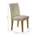 Conjunto de Mesa de Jantar com Tampo de Vidro Luna e 4 Cadeiras Grécia Linho Bege e Imbuia