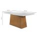 Conjunto de Mesa de Jantar com Tampo de Vidro Luna e 6 Cadeiras Grécia Linho Bege e Imbuia