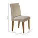 Conjunto de Mesa de Jantar com Tampo de Vidro Luna e 6 Cadeiras Grécia Linho Bege e Imbuia