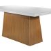 Conjunto de Mesa de Jantar com Tampo de Vidro Luna e 6 Cadeiras Grécia Linho Bege e Imbuia