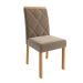 Conjunto de Mesa de Jantar com Tampo de Vidro Off White Adele e 4 Cadeiras Fernanda Suede Joli e Madeira