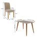 Conjunto de Mesa de Jantar com Tampo de Vidro Off White Adele e 4 Cadeiras Juliana Suede Nude Madeira