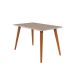 Conjunto de Mesa de Jantar com Tampo de Vidro Off White Adele e 4 Cadeiras Juliana Suede Nude Madeira