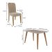 Conjunto de Mesa de Jantar com Tampo de Vidro Off White Adele e 4 Cadeiras Paola Suede Nude e Madeira