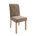 Conjunto de Mesa de Jantar com Tampo de Vidro Off White Agata e 4 Cadeiras Fernanda Suede Joli e Nature