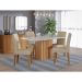 Conjunto de Mesa de Jantar com Tampo de Vidro Off White Ana e 4 Cadeiras Maia Suede Gengibre e Nature