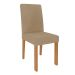 Conjunto de Mesa de Jantar com Tampo de Vidro Off White Ana e 4 Cadeiras Maia Suede Gengibre e Nature