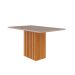 Conjunto de Mesa de Jantar com Tampo de Vidro Off White Ana e 4 Cadeiras Maia Suede Gengibre e Nature