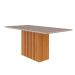 Conjunto de Mesa de Jantar com Tampo de Vidro Off White Ana e 6 Cadeiras Fernanda Suede Nude e Nature