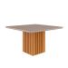 Conjunto de Mesa de Jantar com Tampo de Vidro Off White Ana e 8 Cadeiras Clarice Suede Nude e Nature
