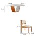 Conjunto de Mesa de Jantar com Tampo de Vidro Off White Luna e 8 Cadeiras Palazzo Linho Bege e Imbuia