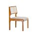 Conjunto de Mesa de Jantar com Tampo de Vidro Off White Luna e 8 Cadeiras Palazzo Linho Bege e Imbuia