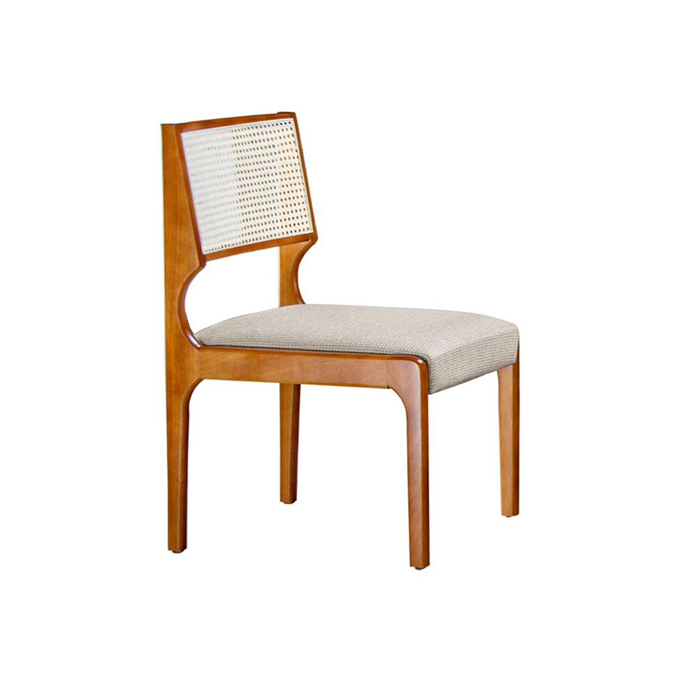 Conjunto de Mesa de Jantar com Tampo de Vidro Off White Luna e 8 Cadeiras Palazzo Linho Bege e Imbuia