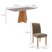 Conjunto de Mesa de Jantar com Tampo de Vidro Off White Patrícia e 6 Cadeiras Juliana Suede Joli e Nature