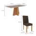 Conjunto de Mesa de Jantar com Tampo de Vidro Off White Patrícia e 6 Cadeiras Maia Suede Mascavo e Nature
