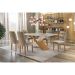 Conjunto de Mesa de Jantar com Tampo de Vidro e 6 Cadeiras Alvorada Linho Bege e Imbuia